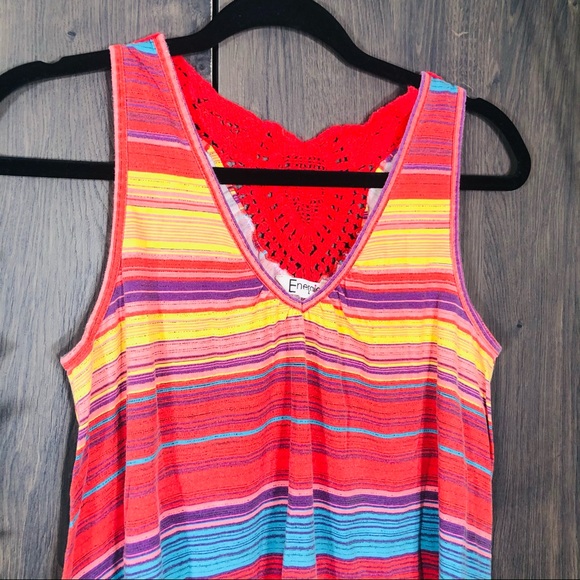 .🌸5/$25🌸Energie Stripped Sleeveless Blouse Large - Picture 3 of 12